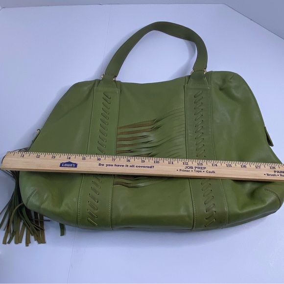 Zina Eva Green Fringe Tassel Leather Handbag - Picture 12 of 12